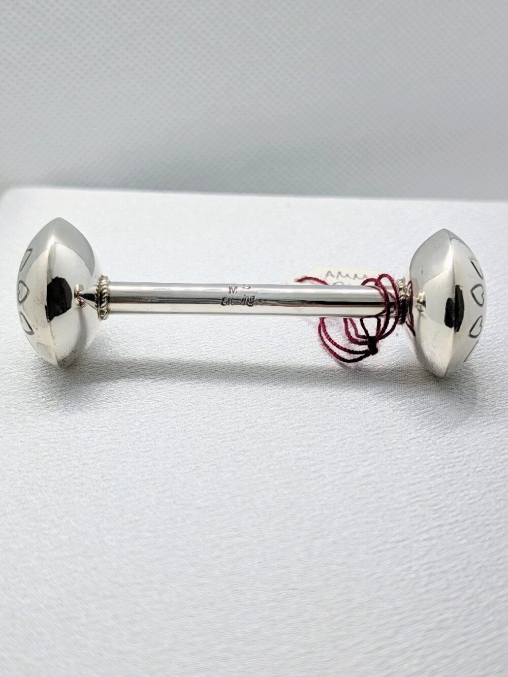 NEW handmade sterling silver baby rattle